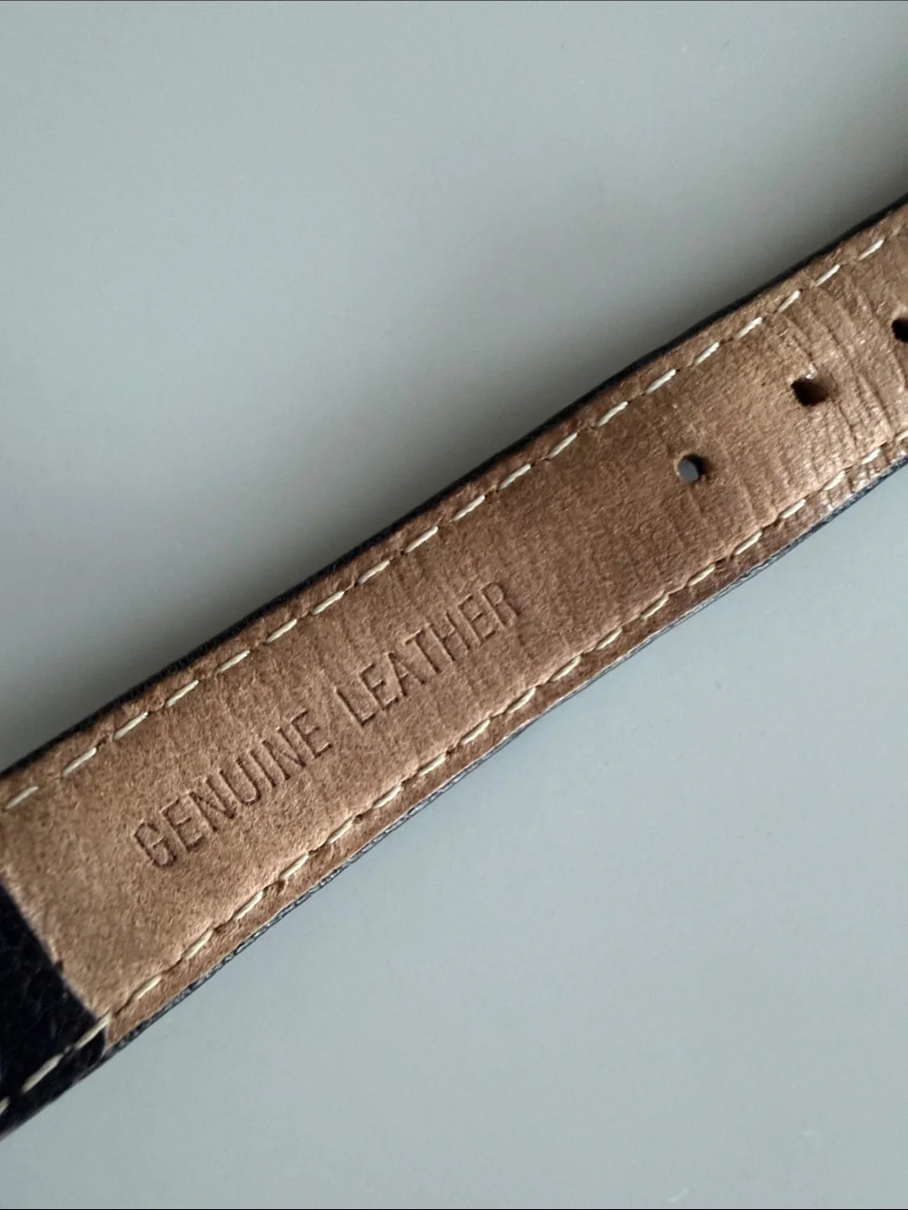 Anne Klein Black Leather Strap Silver-Tone Dial Watch
